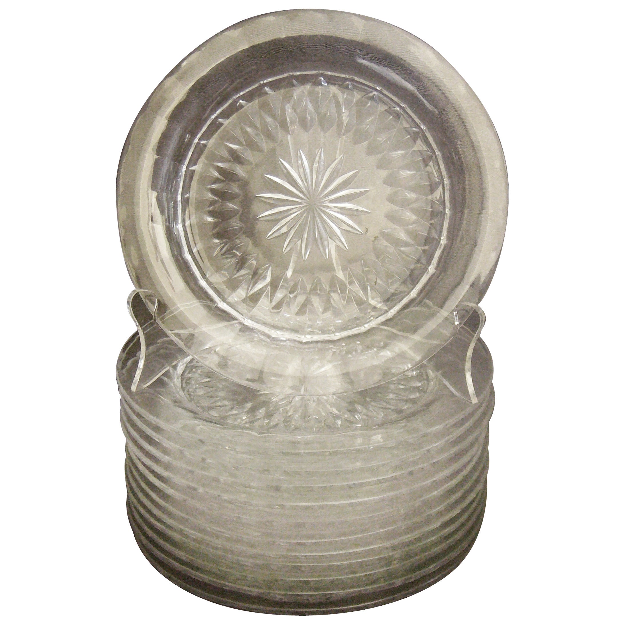 Val St. Lambert Crystal Dessert Plates