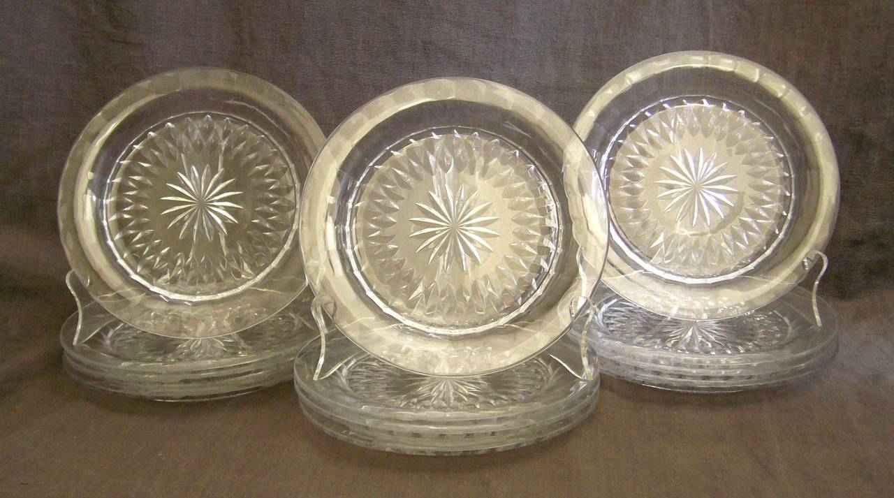 Belgian Val St. Lambert Crystal Dessert Plates