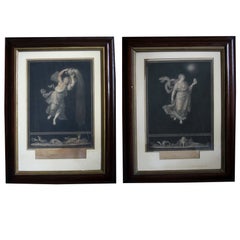 Antique Pair of Italian Neoclassical Allegorical Engravings 