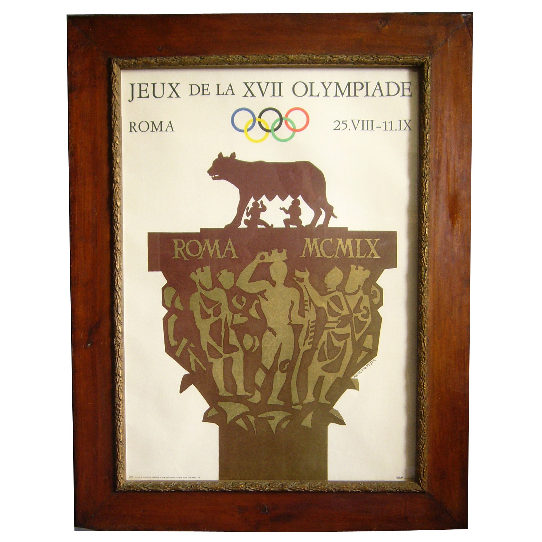 Original Rome Olympics Poster by Armando Testa, 1960 