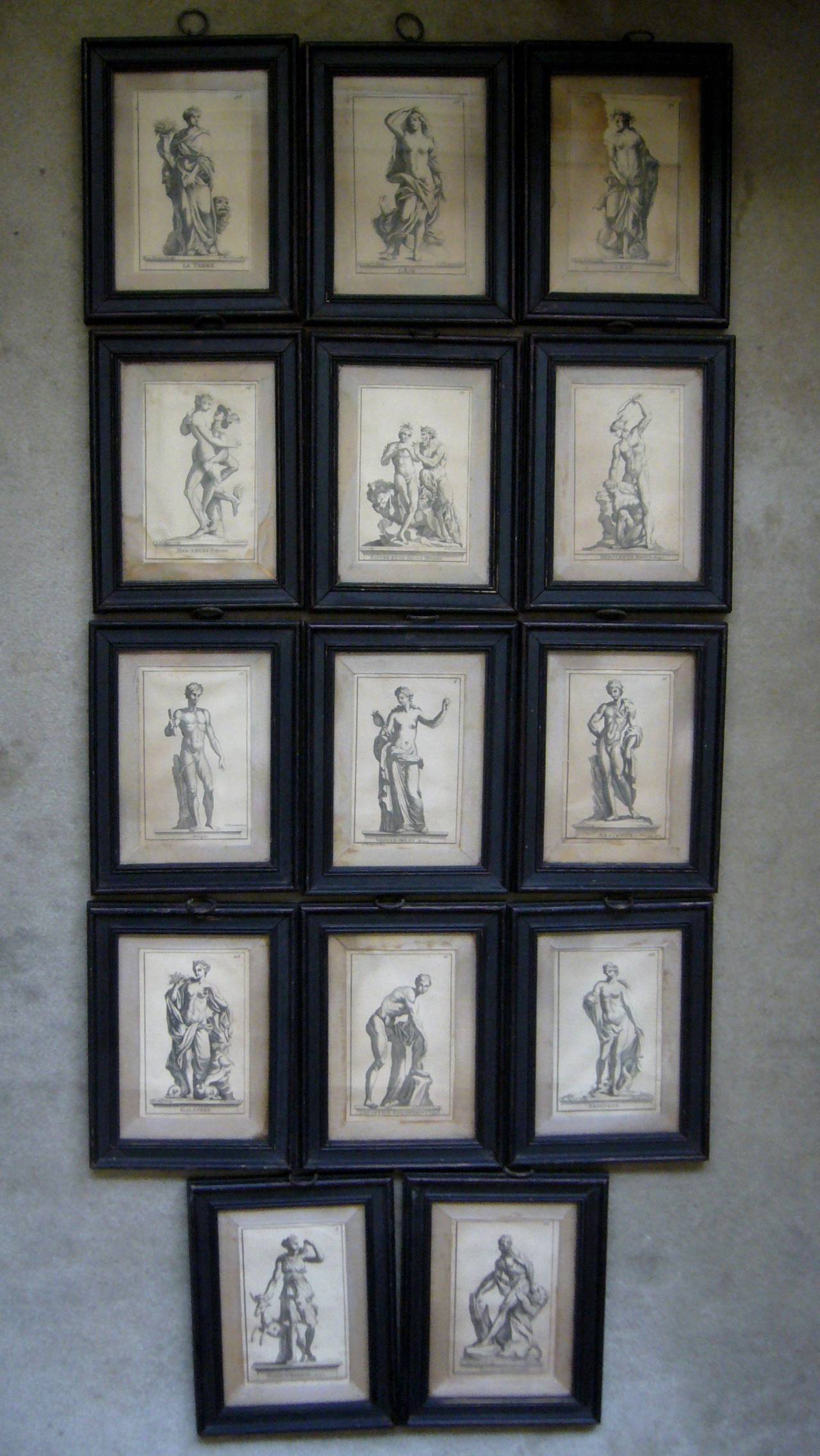 Set of French Engravings of Statues in the Gardens of Versailles