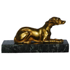 Gilt Bronze Whippet Sculpture