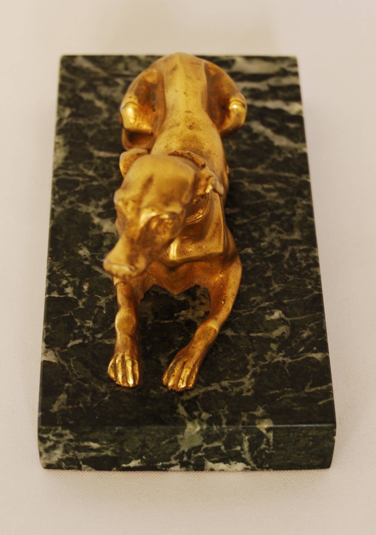 Gilt Bronze Whippet Sculpture