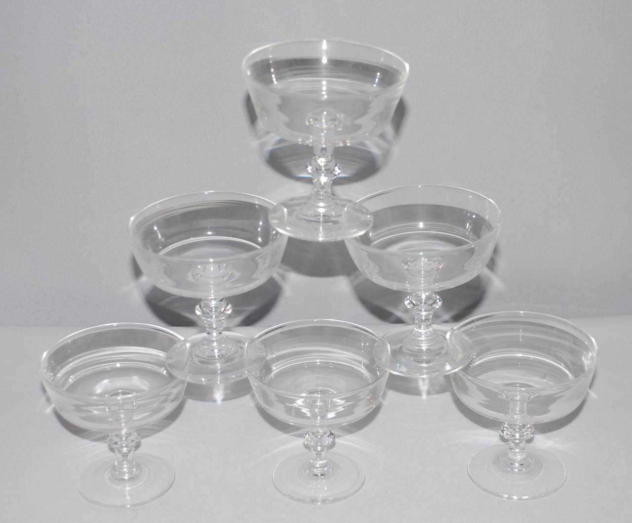Steuben Crystal Coupes Signed In Excellent Condition In New York, NY