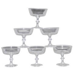 Retro Steuben Crystal Coupes Signed