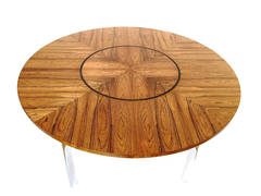 Vintage Merrow Associates Rosewood and Chromed Steel Dining Table
