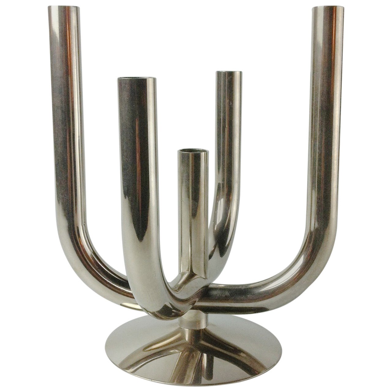 Mid-Century Stainless Steel Tubular Vase For Sale