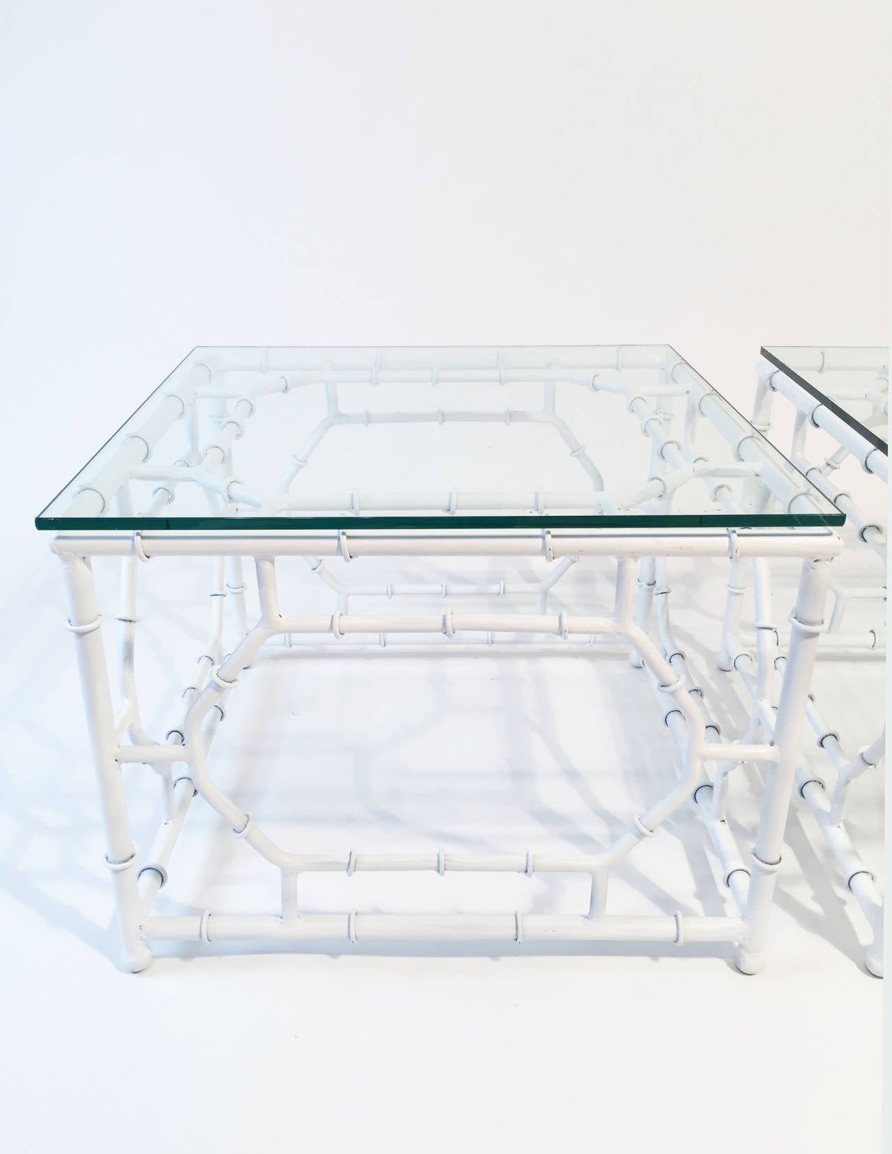 Iron Faux Bamboo End Tables