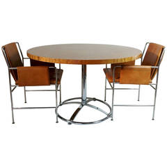 Rare Ward Bennett Table and Four Envelope Chairs for Brickell