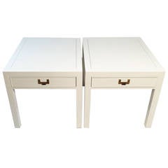 White Lacquered Hekman End Tables or Nightstands
