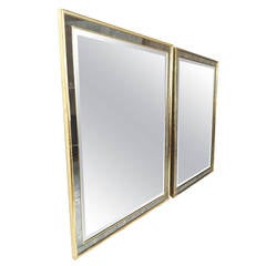 Pair of Faceted and Beveled Mirrors by La Barge, circa 1980
