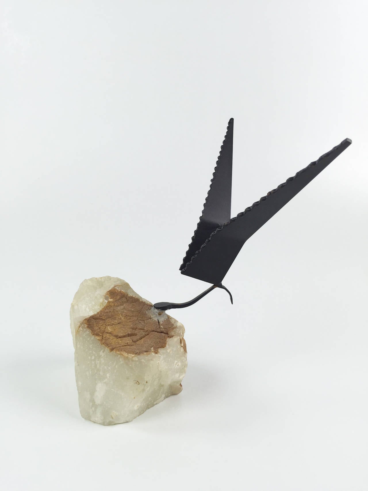 Awesome small scale C. Jere sculpture of a bird flying over a rock. Signed and Dated.