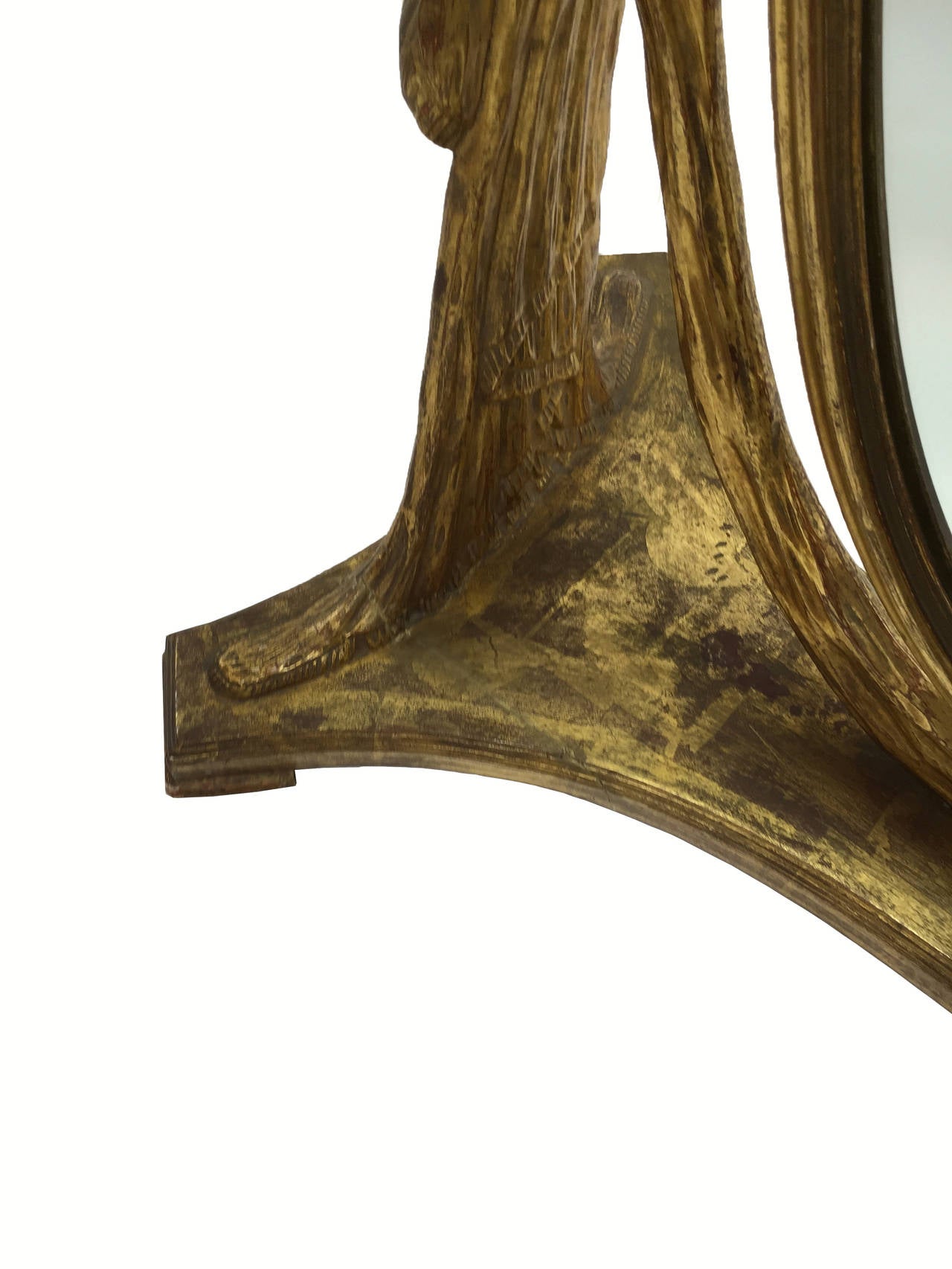 Mid-20th Century Dorothy Draper Style Italian Gilded Gold Peering Mirror