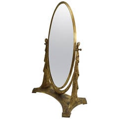 Dorothy Draper Style Italian Gilded Gold Peering Mirror