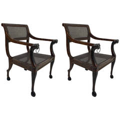 Pair of French Empire Style Sphinx Bergeres