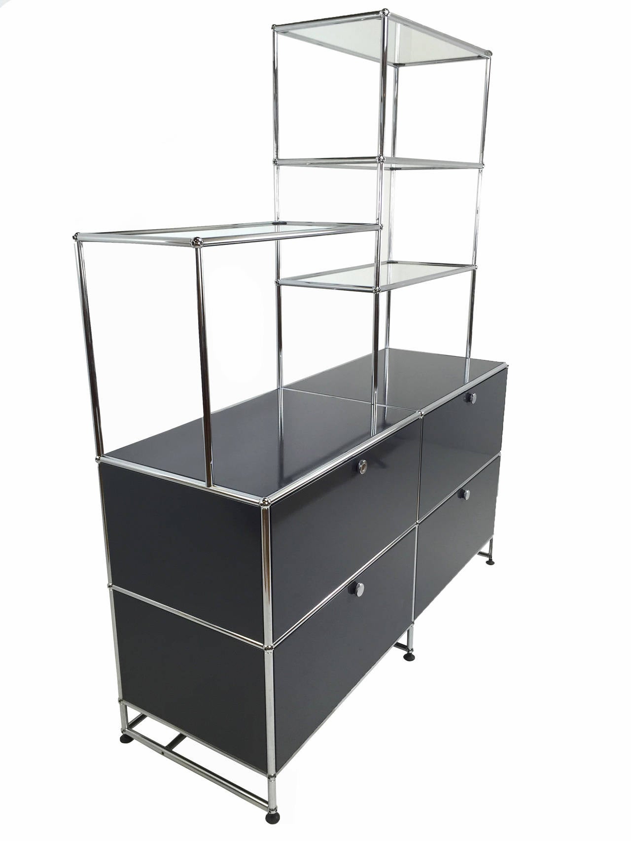 USM Fritz Haller Steel and Glass Cabinet