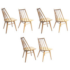 Set of Six Russel Wright Dining Chairs for Conant Ball