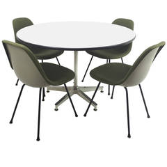 Herman Miller Eames 670 Dining Table and Four Side Shell Chairs