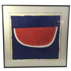 Watermelon, Color Lithograph by Raymond Saunders, Mid-1970s