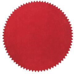 News Red Hand-Tufted Round Wool Rug by Marti Guixe