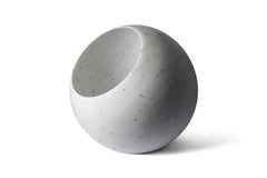 Salvatori Urano Spherical Floor Lamp 50 in Bianco Carrara Marble by Elisa Ossino
