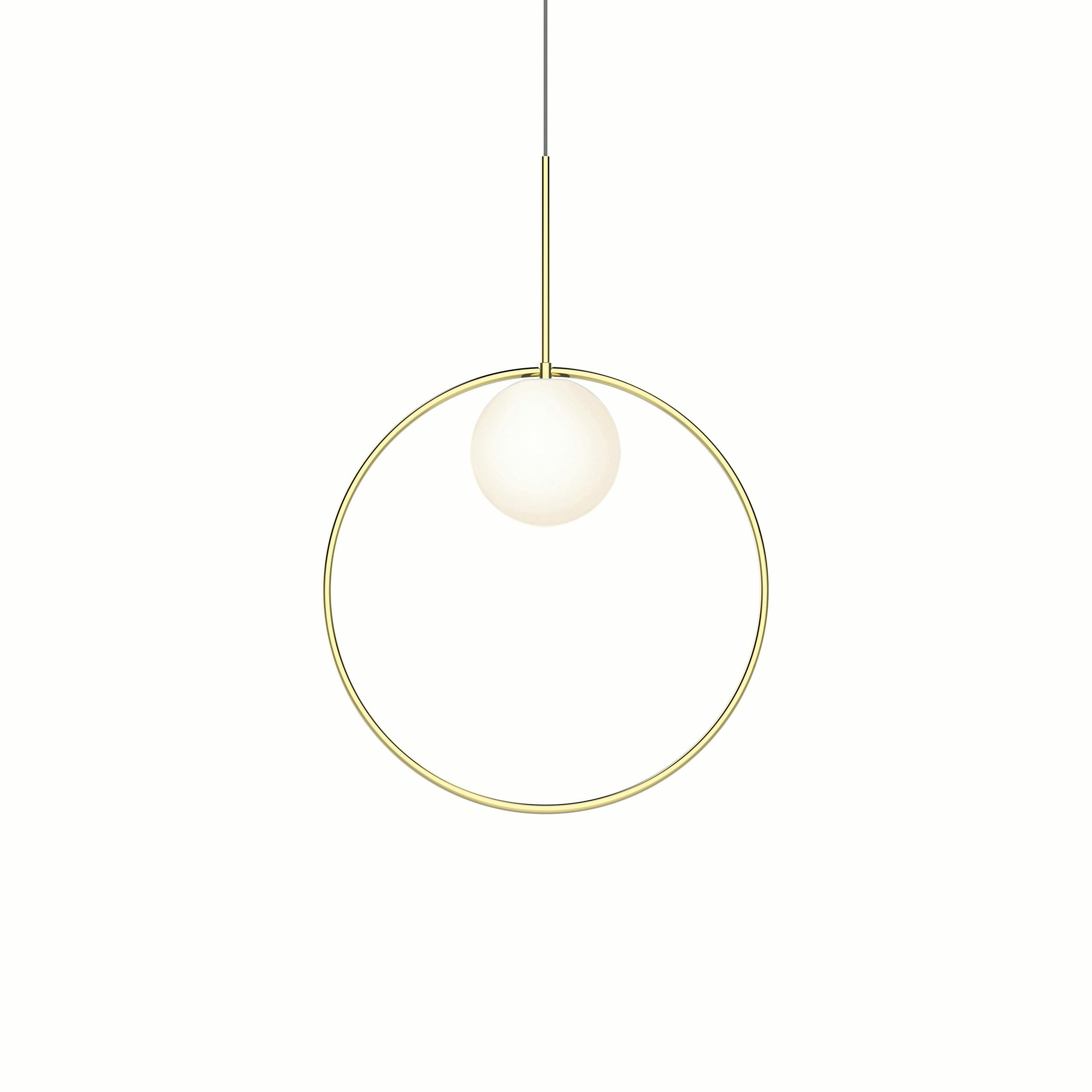 For Sale: Gold (Brass) Bola Halo Pendant Light by Pablo Designs
