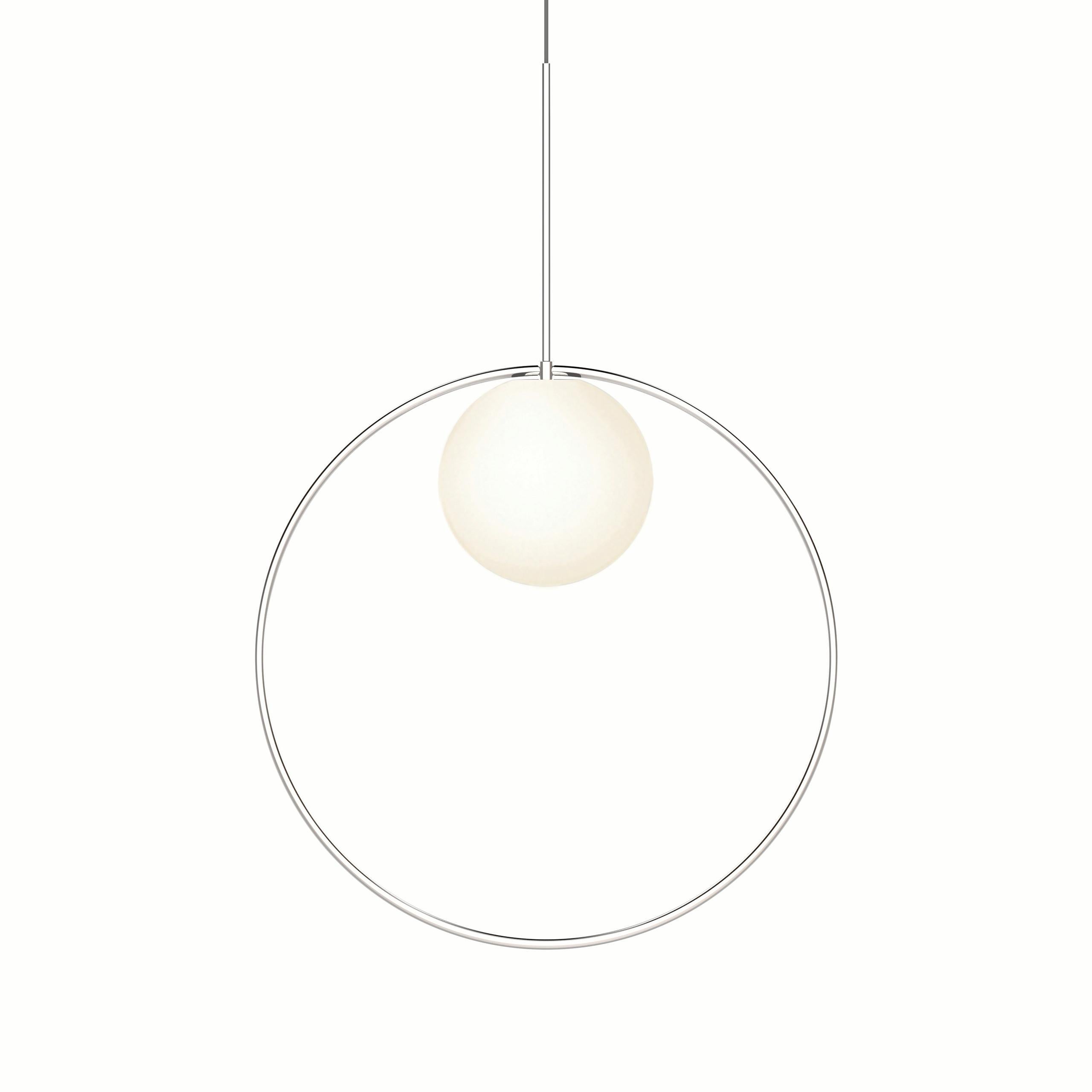 For Sale: Silver (Chrome) Bola Halo Pendant Light by Pablo Designs