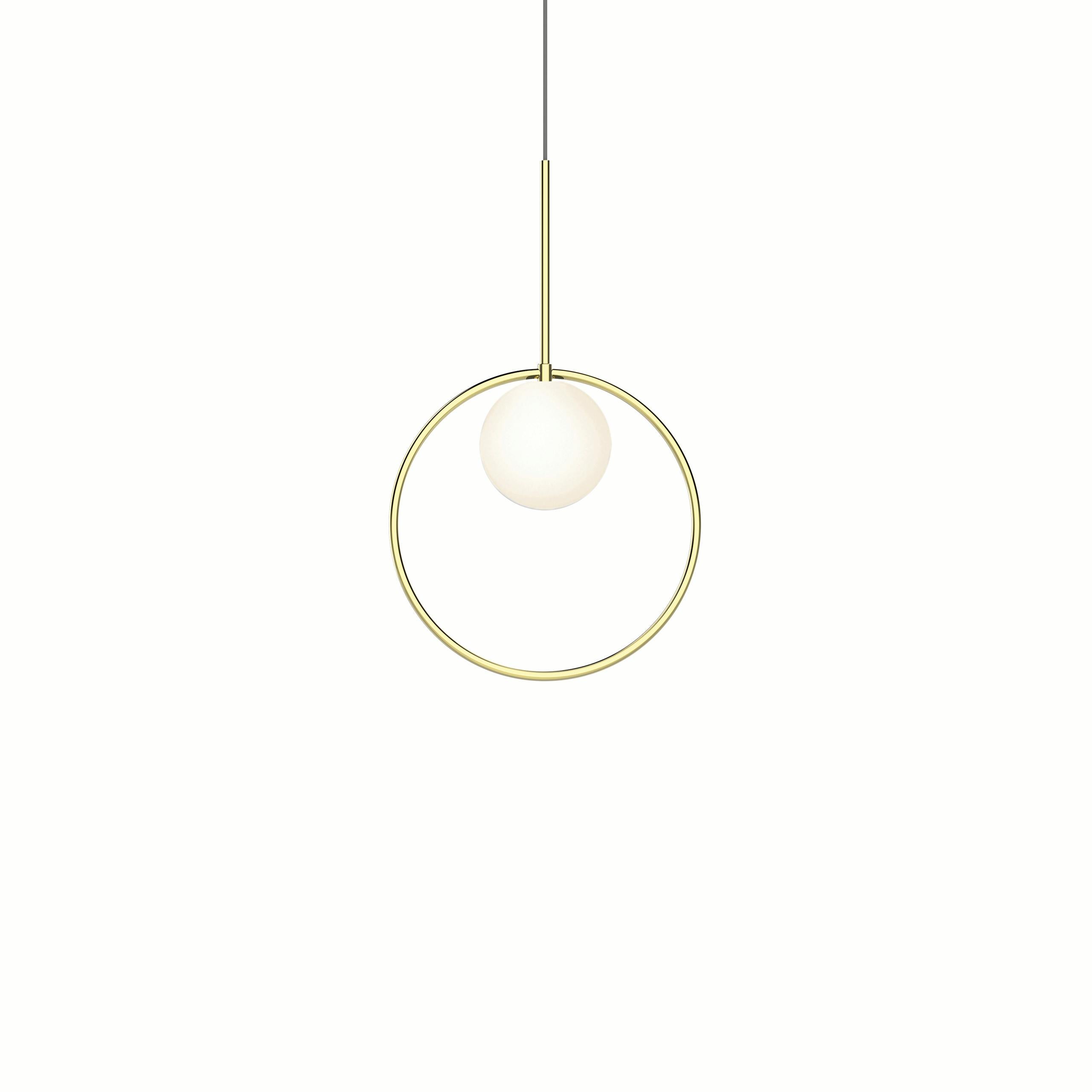 For Sale: Gold (Brass) Bola Halo Pendant Light by Pablo Designs