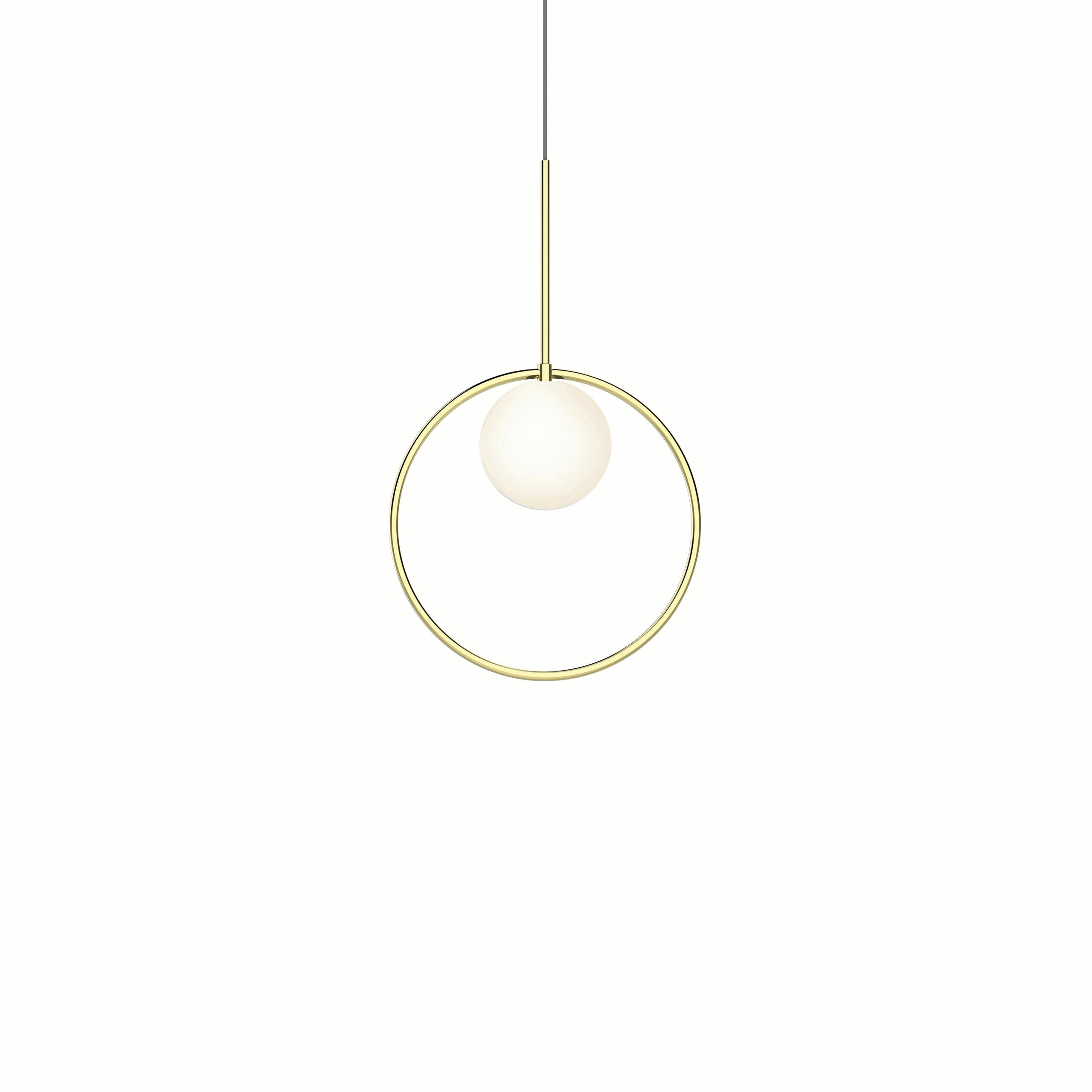 Im Angebot: Bola Halo-Hängelampe von Pablo Designs, Gold (Brass)