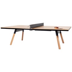 You and Me Wooden Top Standard Ping-Pong Table in Oak and Black by RS Barcelona