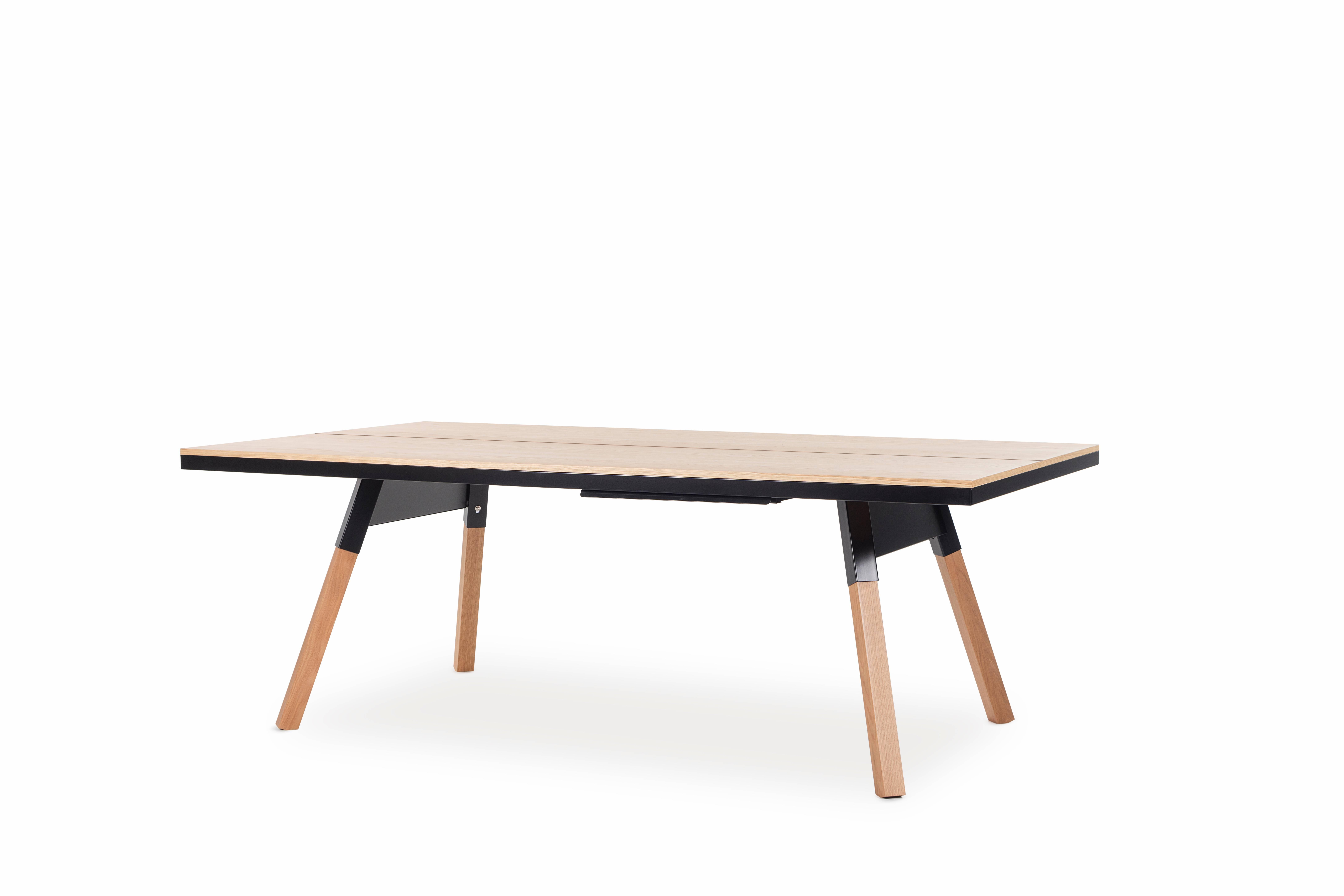 Modern You & Me Wooden Top 220 Indoor Ping Pong Table in Oak and Black by RS Barcelona For Sale