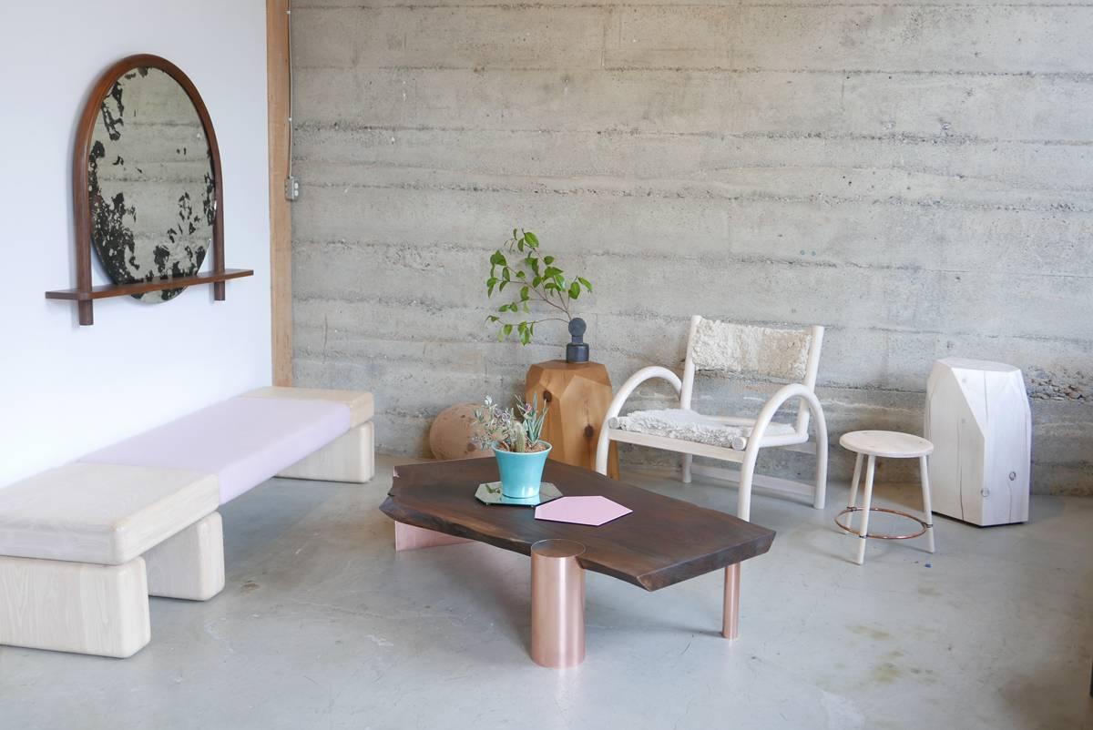 6-foot Bench in White Ash with Wool Upholstered Cushion by Hinterland Design  In New Condition For Sale In Vancouver, BC