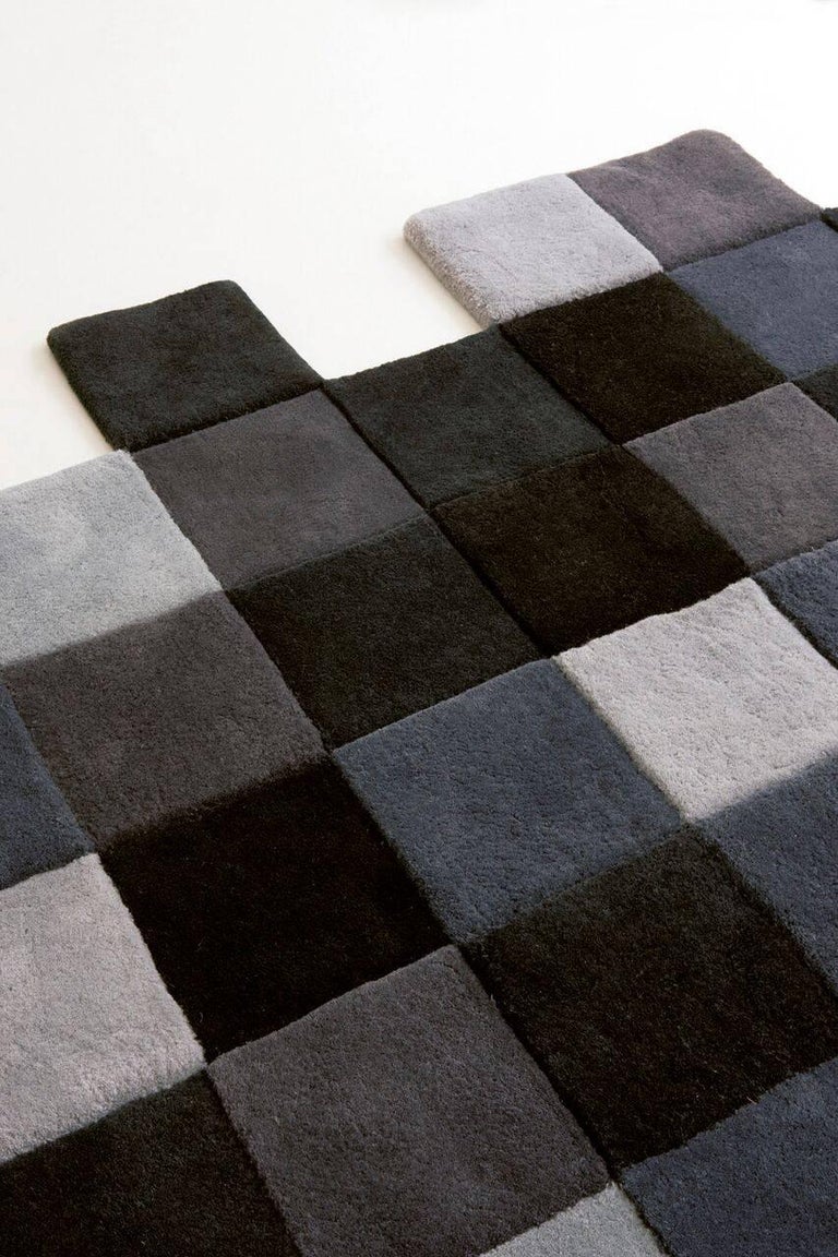 Ron Raz Rug Do-Lo-Rez 2 Grey Hand-Tufted New Zealand Wool Area Rug by Ron Arad in ...
