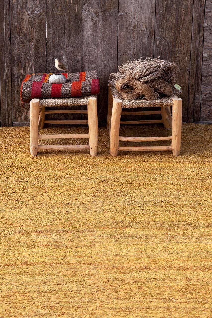 Modern  Ochre Earth Rug in Hand-Knotted Jute by Nani Marquina & Ariadna Miquel, Medium For Sale