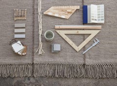 Mia Large Stone Hand-Loomed Wool Dhurrie Rug by Nani Marquina, Medium