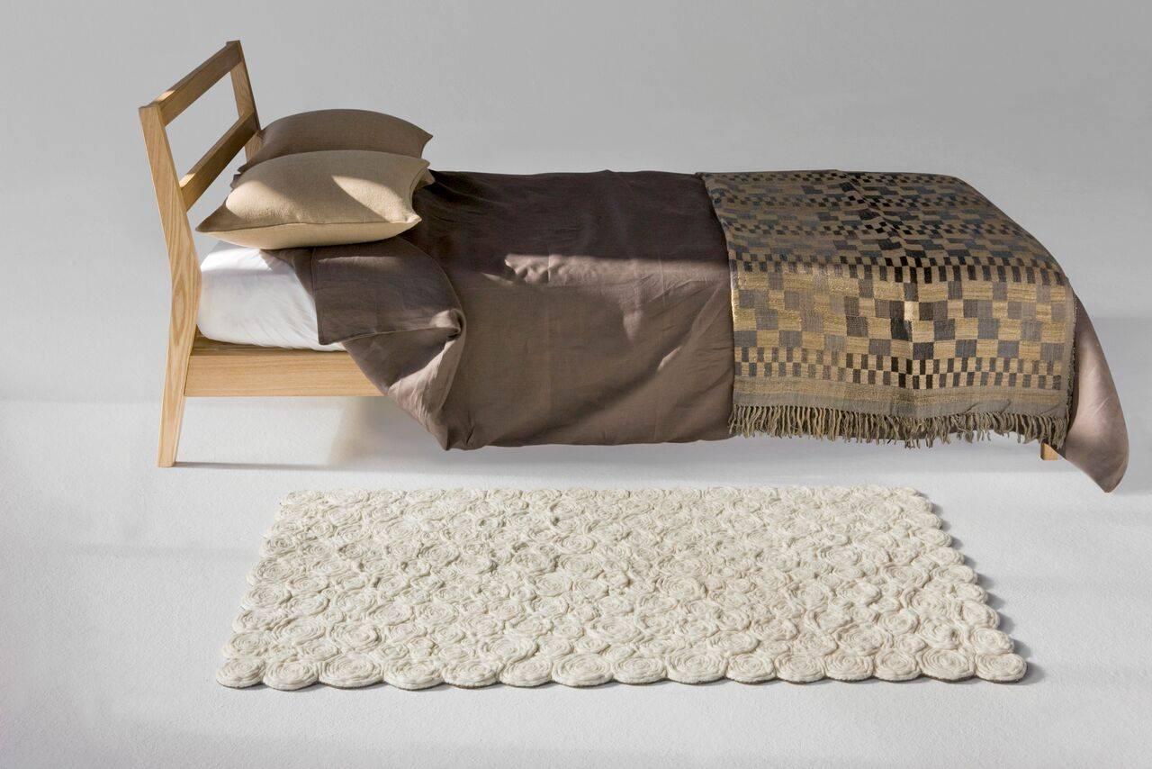 Spiral Ivory Hand-Sewn Wool Rug by Martin Azua & Gerard Moline in Stock (Moderne)