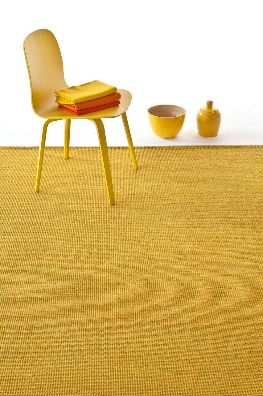 Modern Tatami Yellow Wool and Jute Rug by Nani Marquina & Ariadna Miquel, Small For Sale