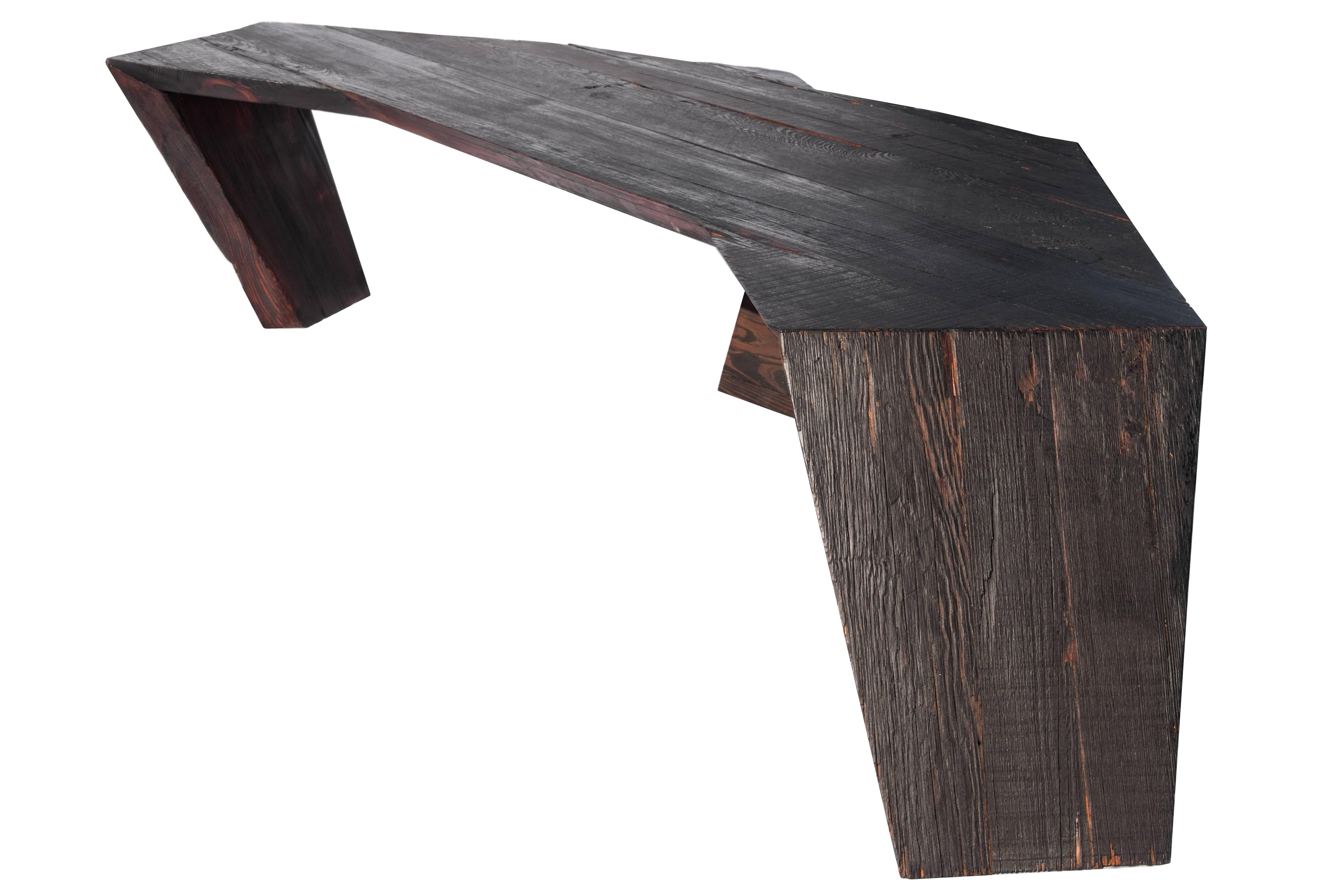 Stealth Coffee Table in Recycled & Locally Found 19th Century Italian Larch Wood In New Condition For Sale In NEW YORK, NY