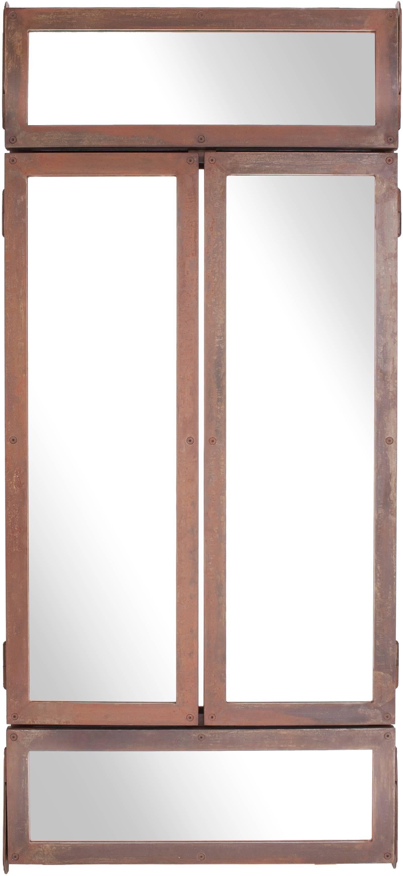 Large Industrial-Style Mirror in Locally Sourced Oxidized Italian Steel In New Condition For Sale In NEW YORK, NY