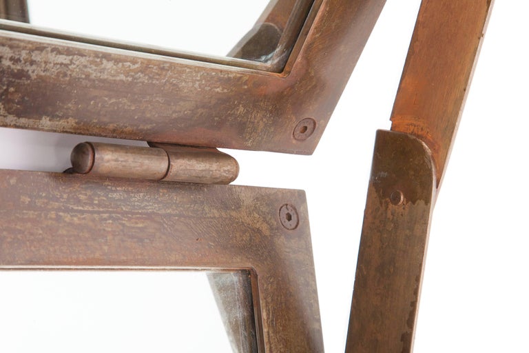 Large IndustrialStyle Mirror in Locally Sourced Oxidized Italian Steel