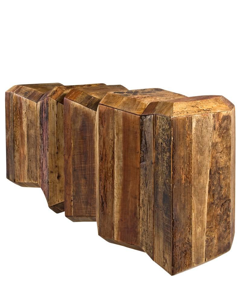 Konsole und Anrichte aus restauriertem italienischem Holz, mit Linseed-Öl behandelt (21. Jahrhundert und zeitgenössisch) im Angebot