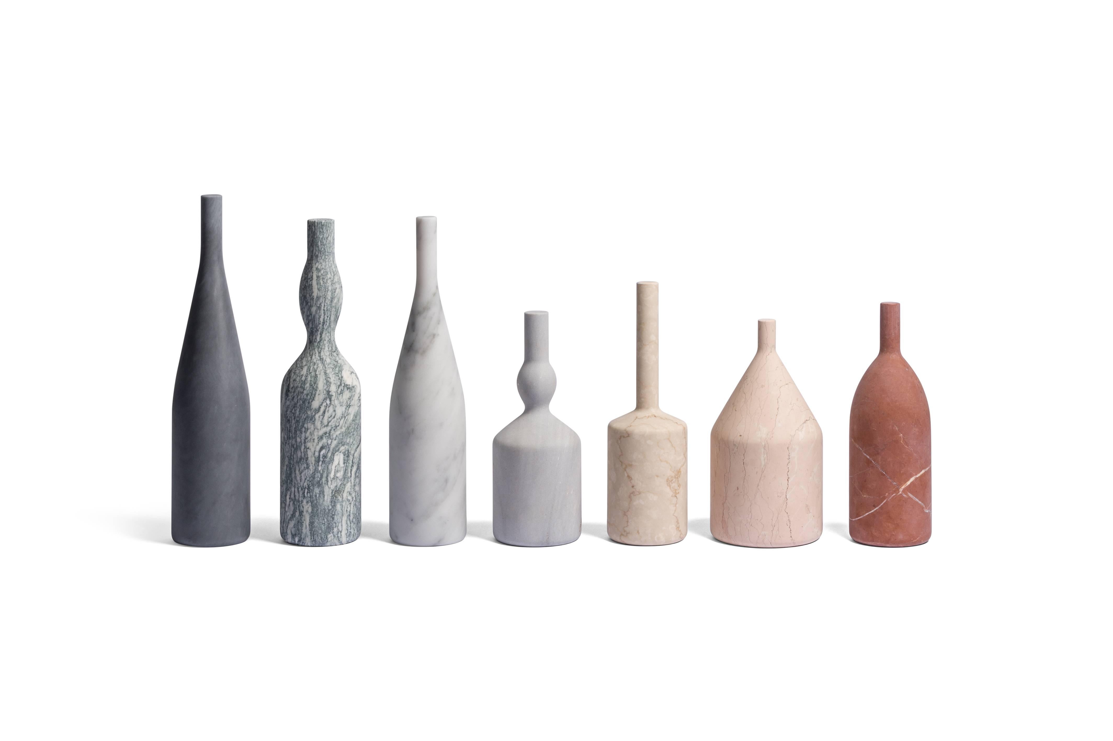 Modern Salvatori Omaggio a Morandi Bottle Sculpture Rosso Collemandina by Elisa Ossino For Sale