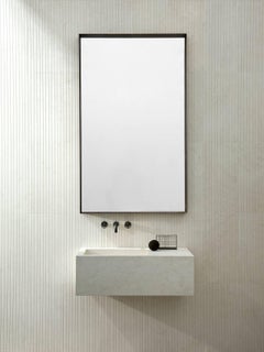 Salvatori Rectangular Quadro Mirror with Deep Frame in Burnished Brass