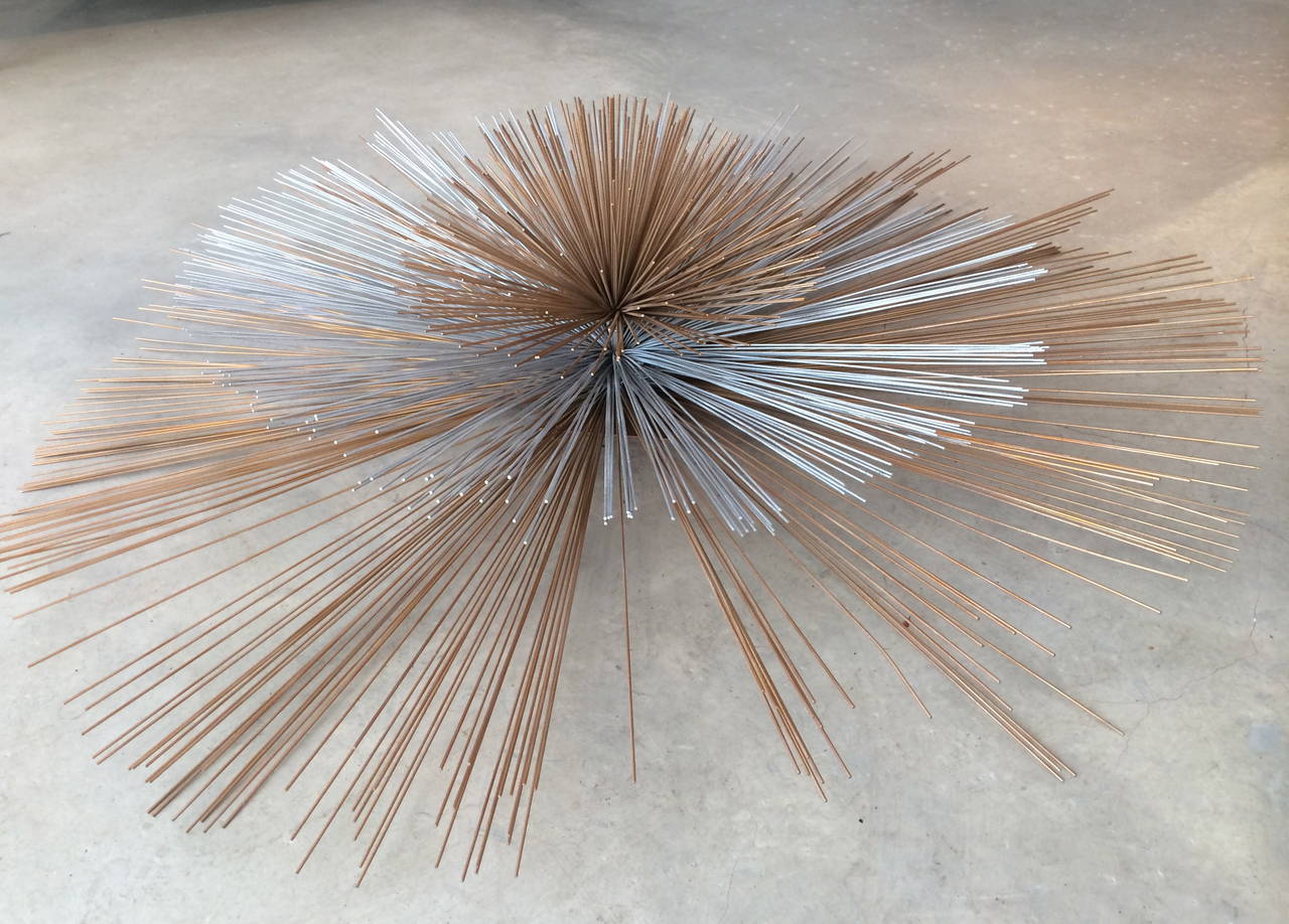 Curtis Jere Mixed Metal, Large Sunburst Sculpture in the Brutalist Styl, 1970s