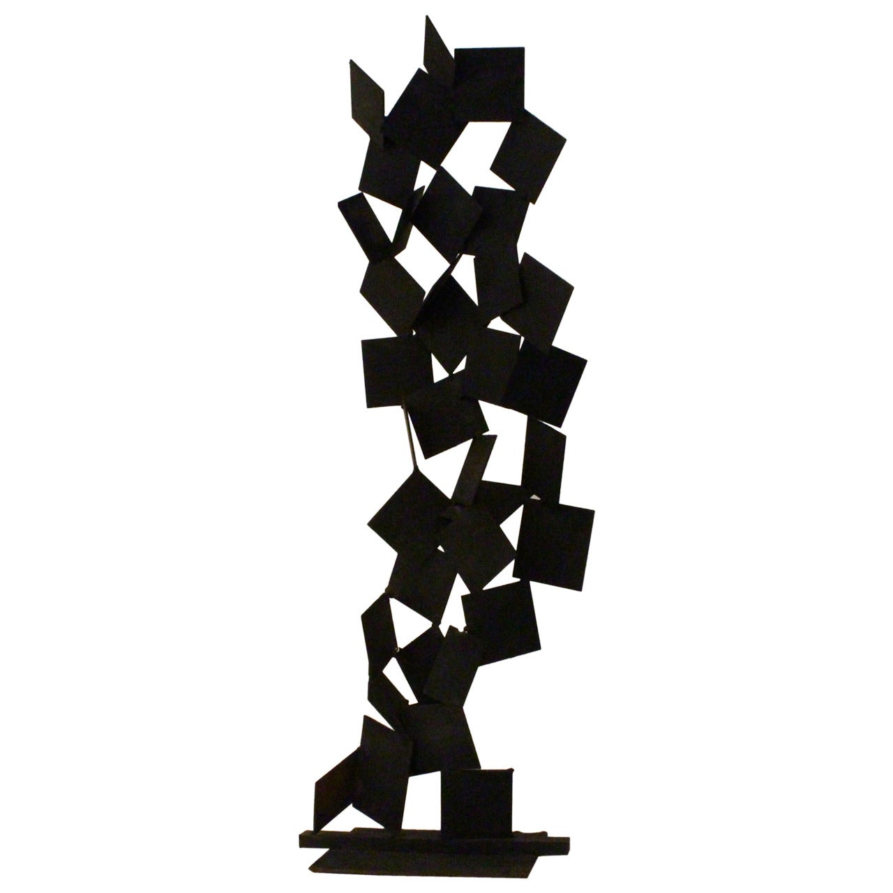Big Abstract Iron Sculpture in Black, Patinated, circa 1970 For Sale