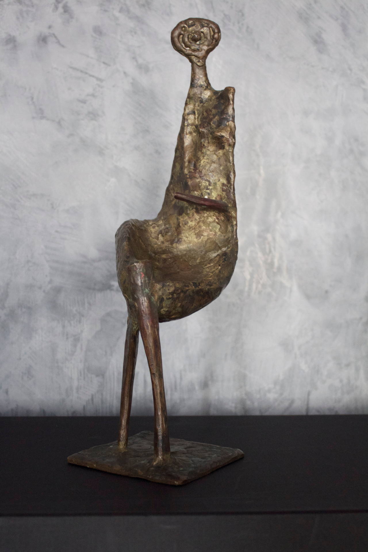 Abstract Figurative Brutalist Metalwork Sculpture of a Woman, 1960