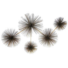 Midcentury Curtis Jere "Pom Pom" or Sea "Urchin" Wall Sculpture