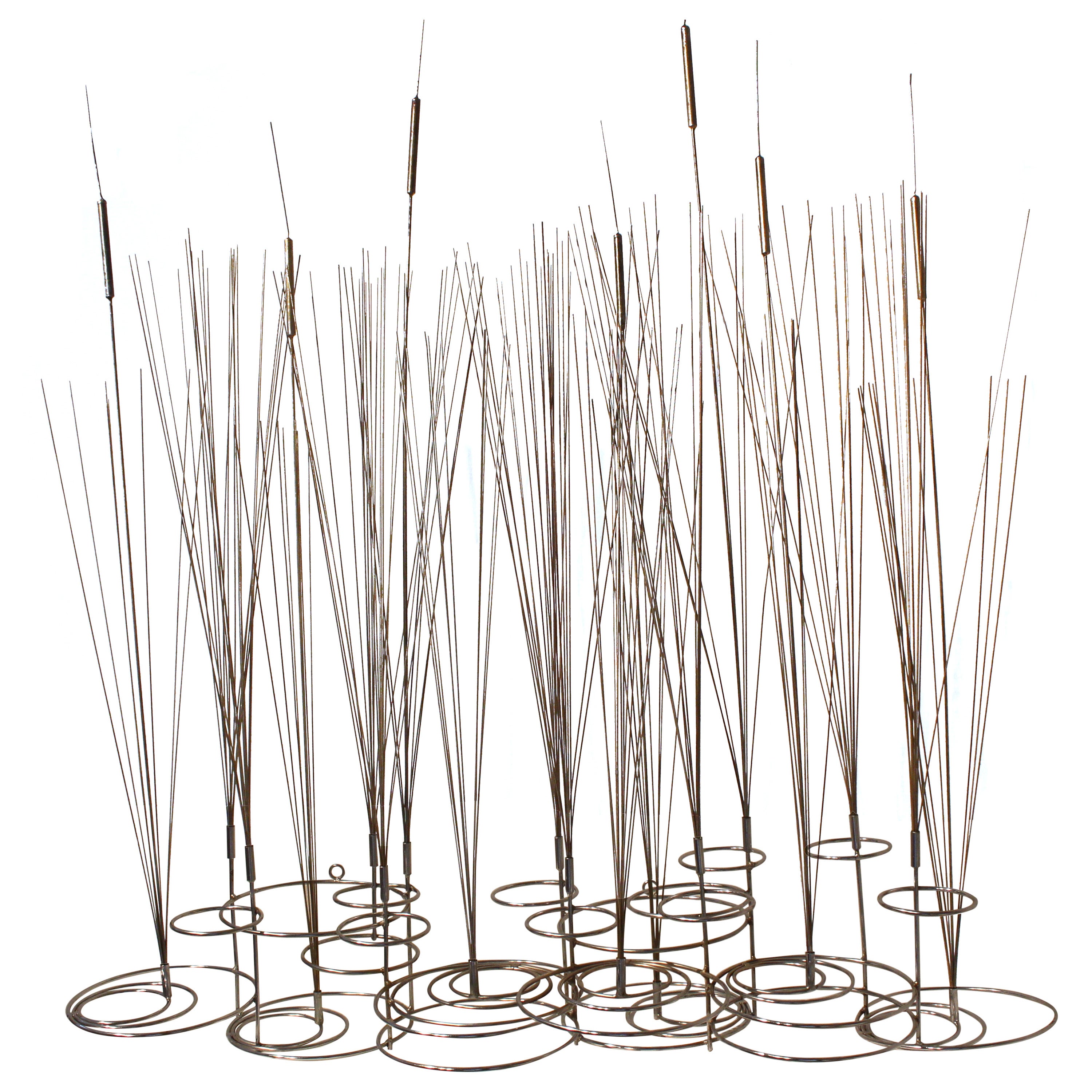 Cattails Sculpture in Brass and Metal, 1970 by Curtis Jere For Sale