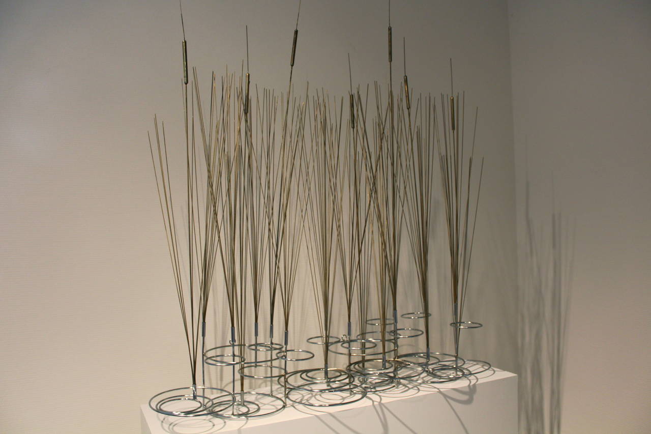American Cattails Sculpture in Brass and Metal, 1970 by Curtis Jere For Sale