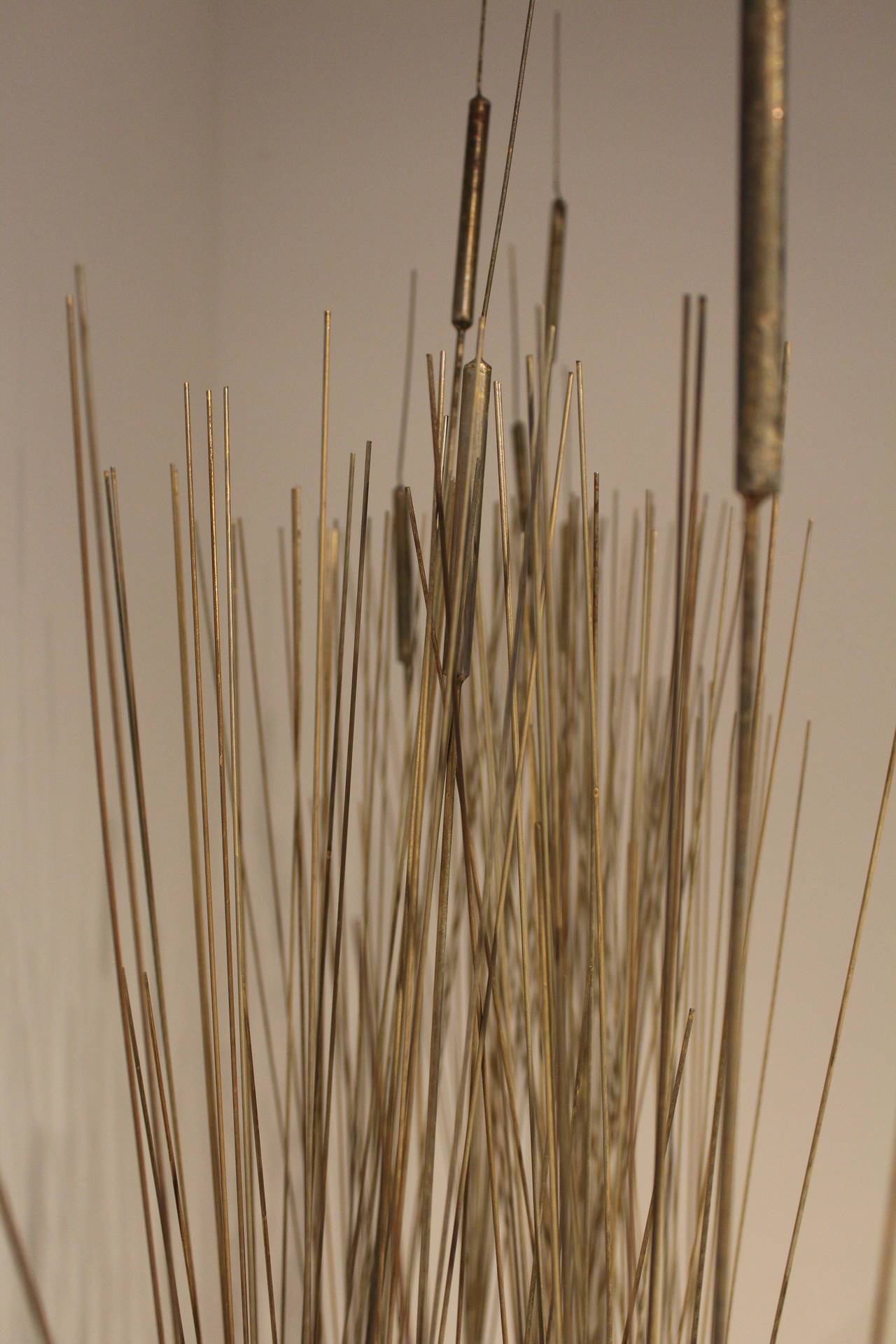 Cattails Sculpture in Brass and Metal, 1970 by Curtis Jere For Sale 1